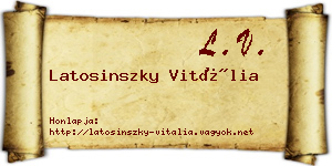 Latosinszky Vitália névjegykártya